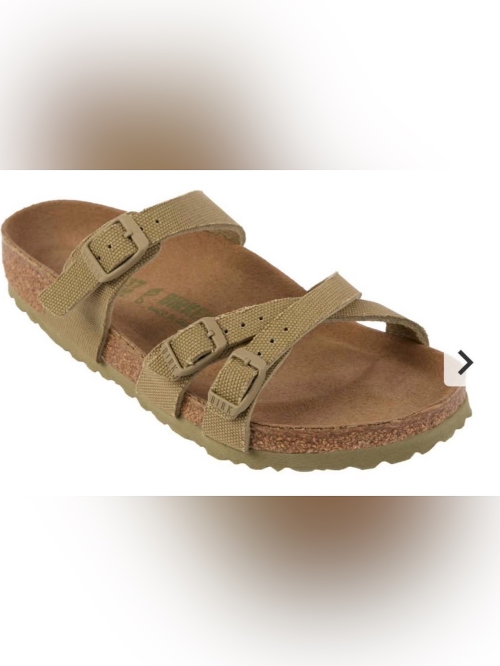 Birkenstock Two-Strap Slide Sandal in Khaki Green